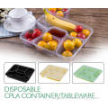 Disposable corn starch plates biodegradable corn starch food container, Disposable PLA Serving Divided Lunch Tra